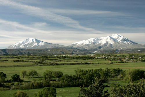 Spanish peaks seen from trinidad colorado